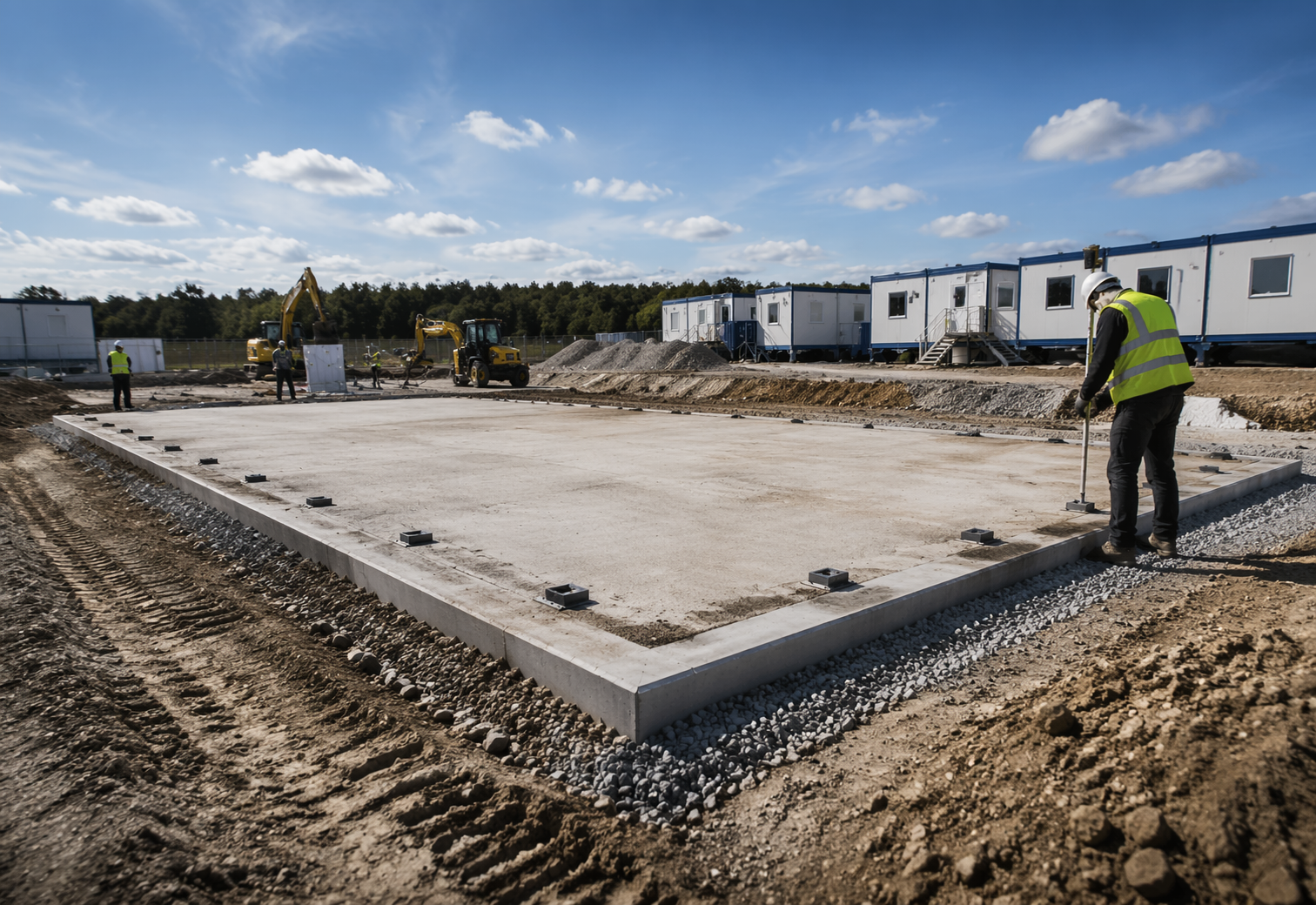 Plateforme préparée pour installation modulaire